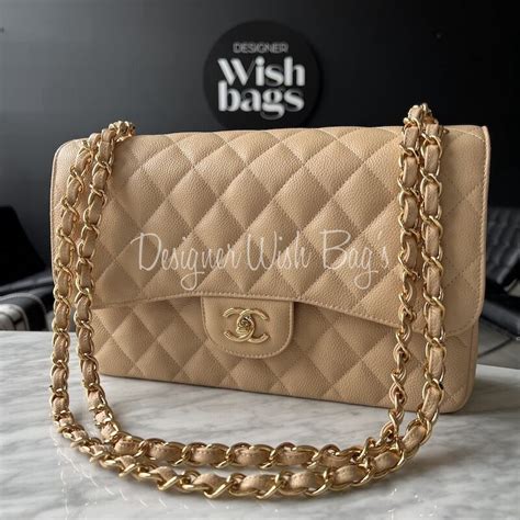 beige clair chanel jumbo|Chanel caviar beige.